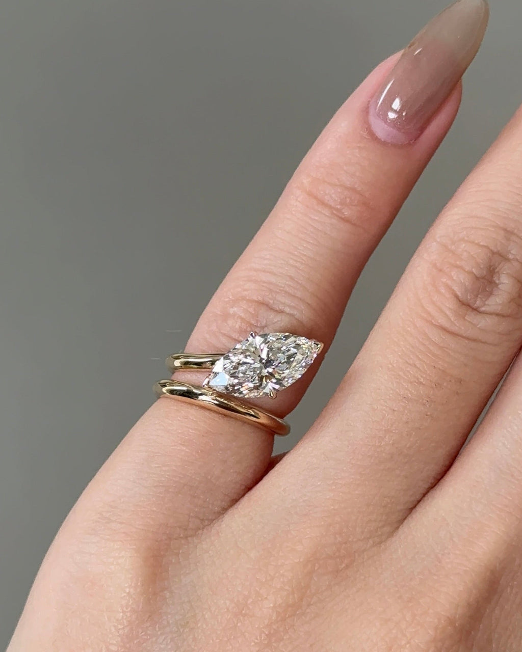 2.02 CT Marquise Lab grown Diamond Wrap Engagement Ring