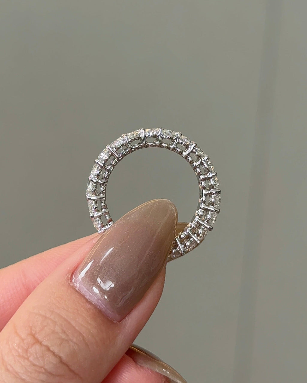 3.38 TCW Oval CVD Diamond Full Eternity Wedding Band