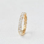 0.75 TCW Pear Moissanite Full Eternity Wedding Band