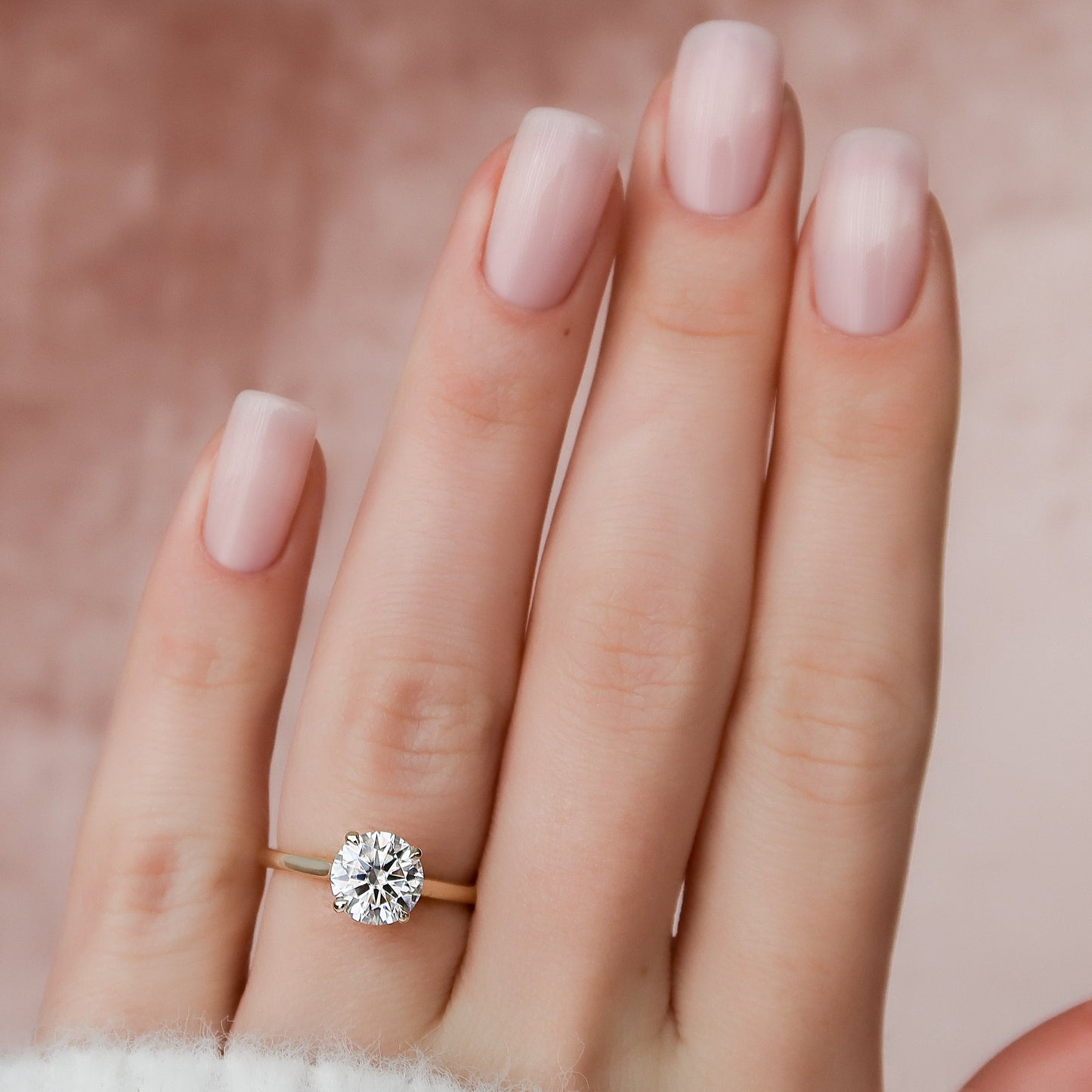 2 CT - 3.5 CT Round Cut Hidden Halo Moissanite Engagement Ring