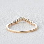0.2 TCW Round Moissanite Curved Pave Wedding Band