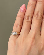 1.07 CT Marquise Cut Lab grown Diamond Bezel Pinky Engagement Ring