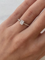 0.46 CT Radiant Cut Solitaire Moissanite Engagement Ring