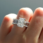 2 CT - 3 CT Radiant Cut Lab grown Diamond Pave Engagement Ring