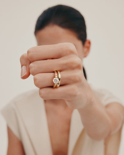 1 CT - 2 CT Round Cut Lab grown Diamond Tension Setting Solitaire Engagement Ring