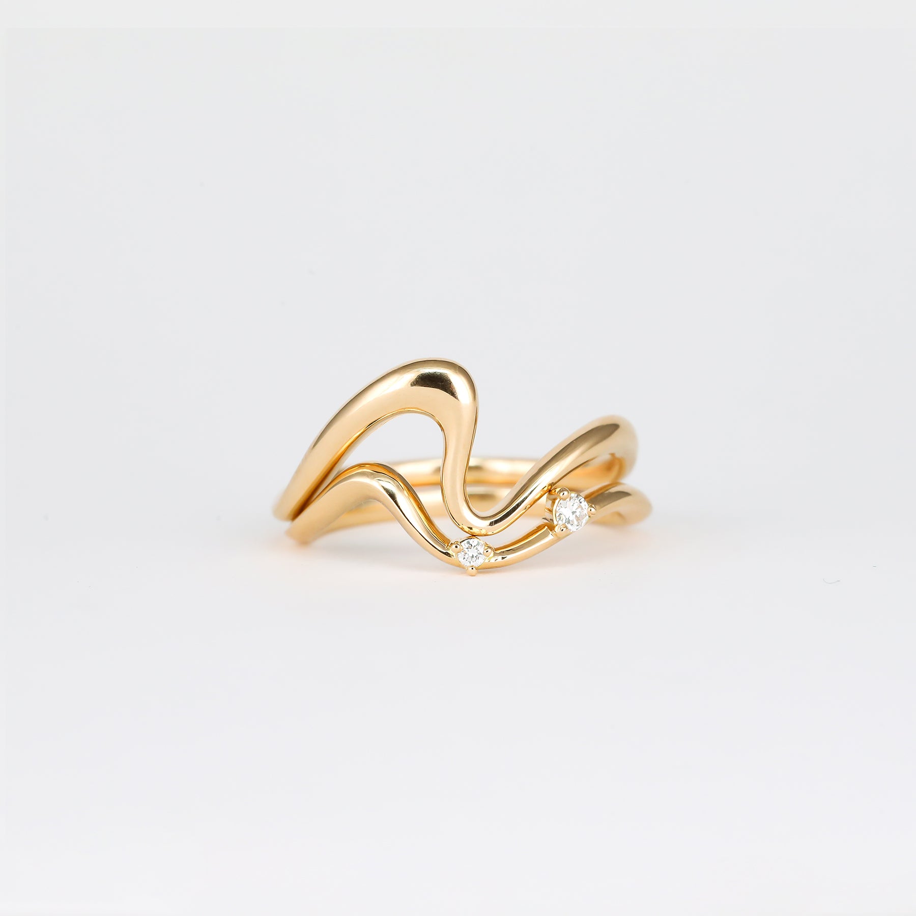 Plain Organic Curved Wedding Band