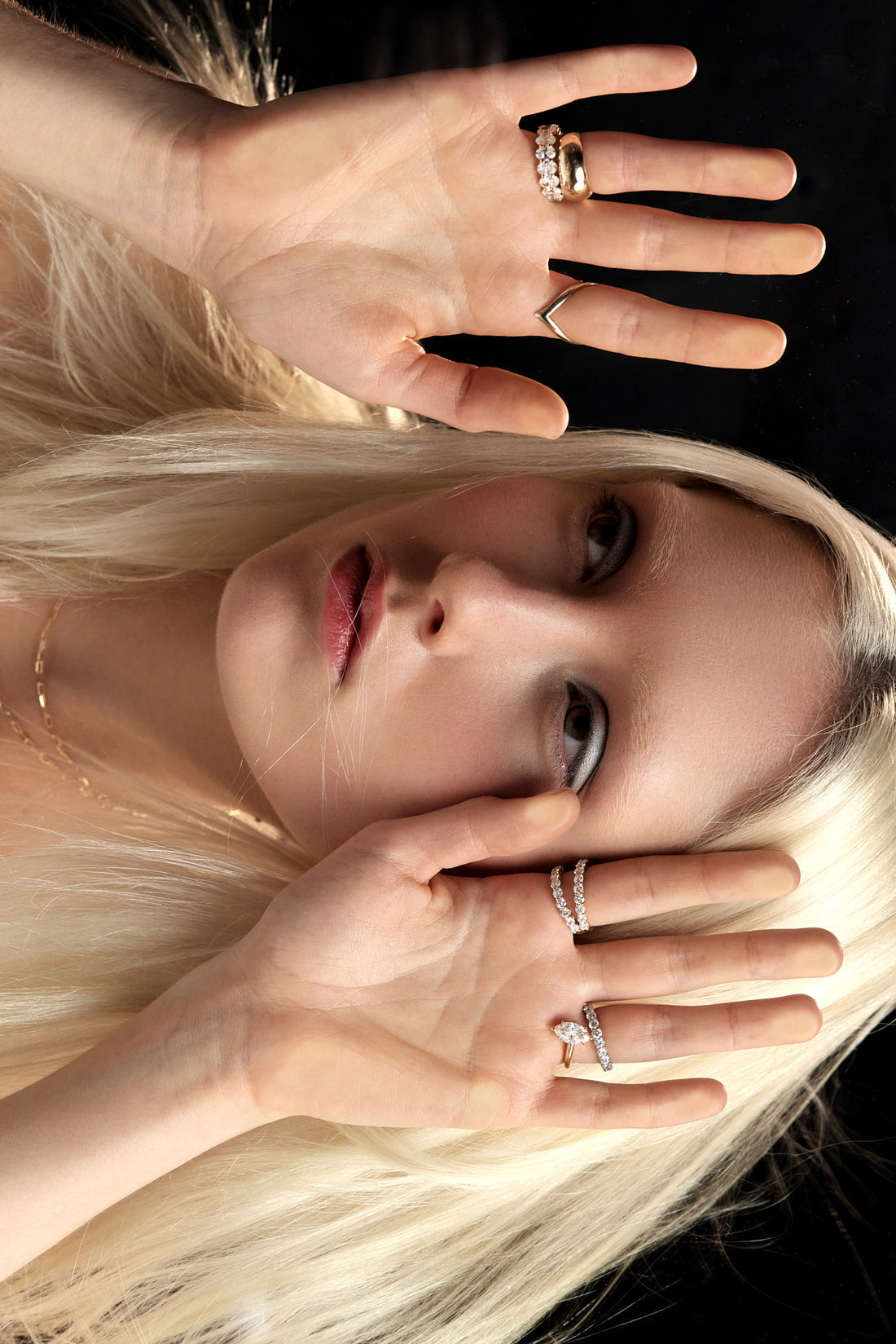 1.3 TCW Round Moissanite Double Band Wedding Band