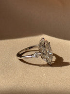 3 CT Marquise Cut Lab grown Diamond Three Stone Engagement Ring