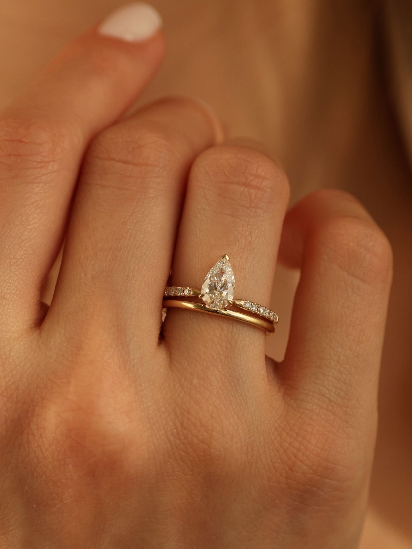 1 CT - 3 CT Pear Cut Lab grown Diamond Solitaire Engagement Ring