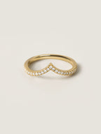 0.2 TCW Round CVD Diamond Pave V-Shaped Wedding Band