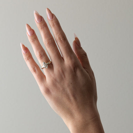 2.09 CT - 3.09 CT Marquise Cut Lab grown Diamond Side Stone Engagement Ring