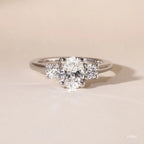 1 CT Oval Cut Three Stone Moissanite Engagement Ring