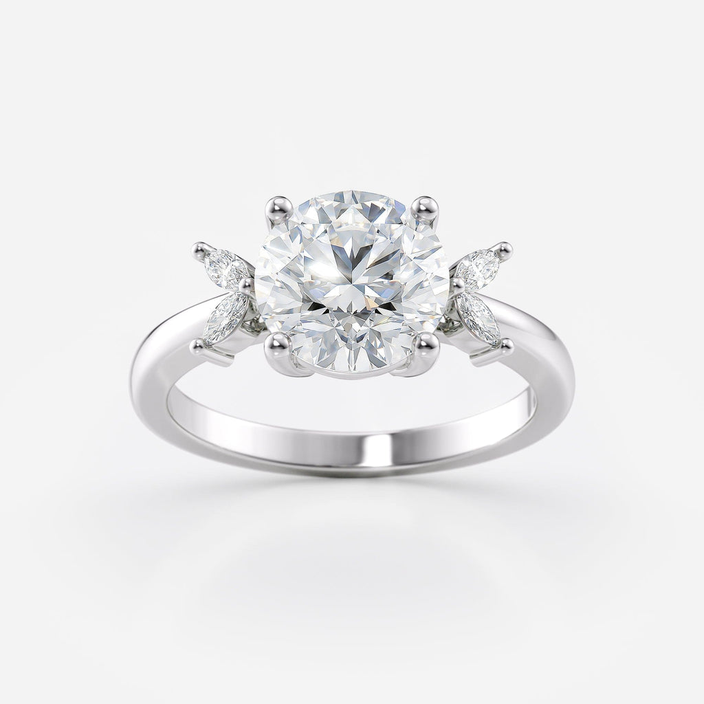 2 CT Round Cut Five Stone Cluster Moissanite Engagement Ring