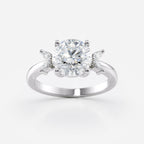 2 CT Round Cut Five Stone Cluster Moissanite Engagement Ring