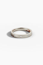 0.1 TCW Round Moissanite Flush Setting Wedding Band