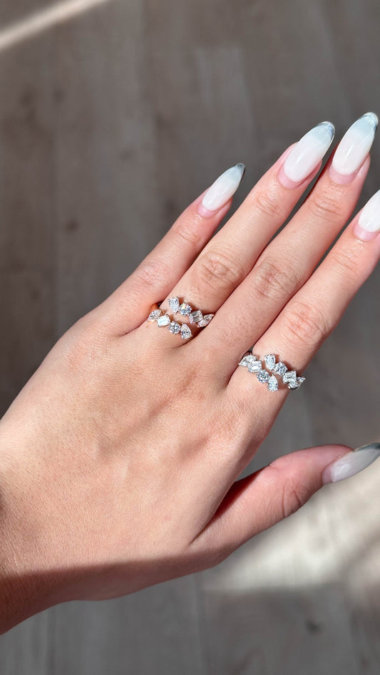 1.65 TCW Mix Shape CVD Diamond Open Wedding Band