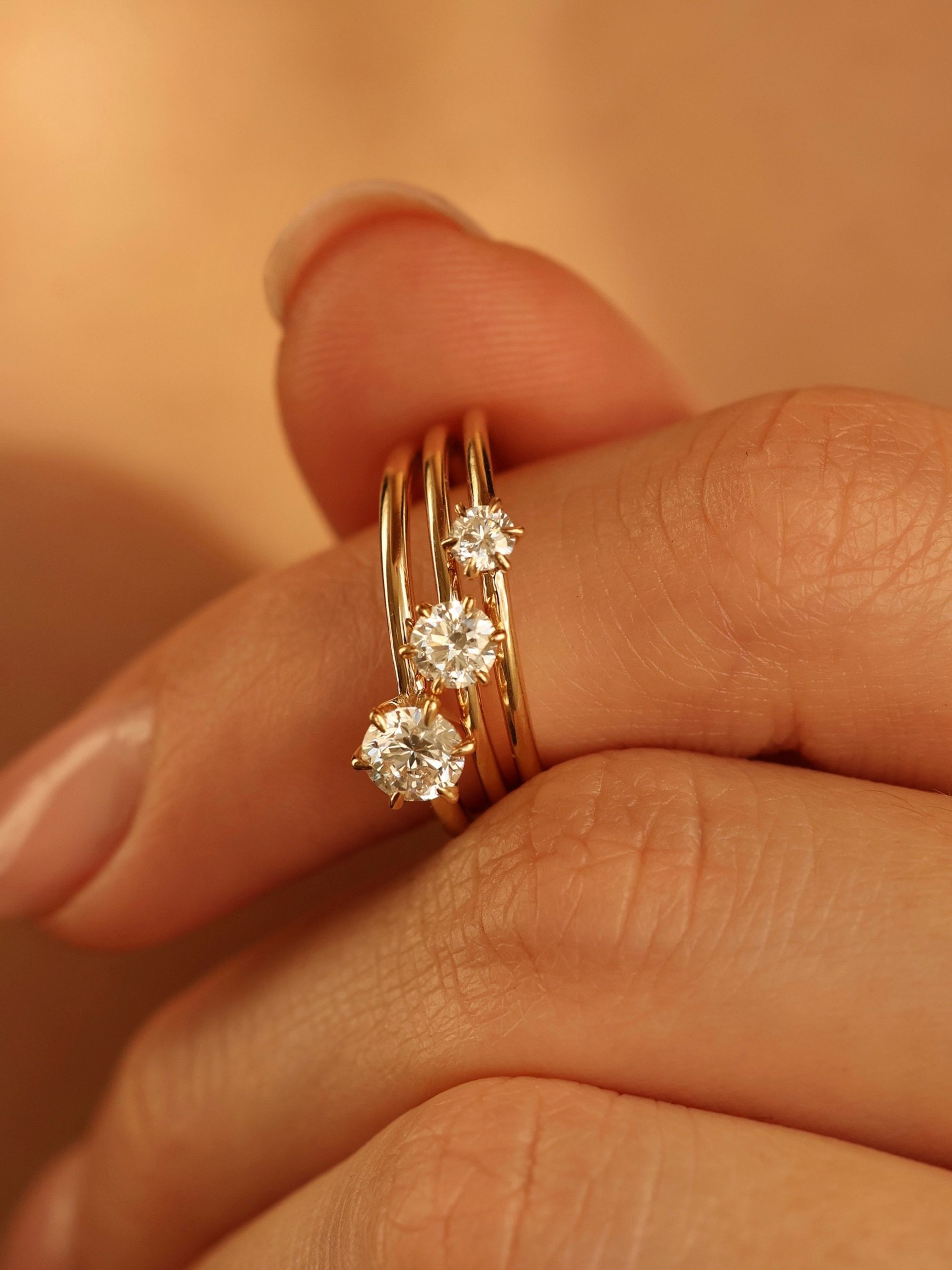 0.3 CT - 2.3 CT Round Cut Lab grown Diamond Solitaire Engagement Ring