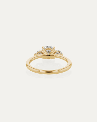 1 CT - 3 CT Round Cut Lab grown Diamond Three Stone Engagement Ring