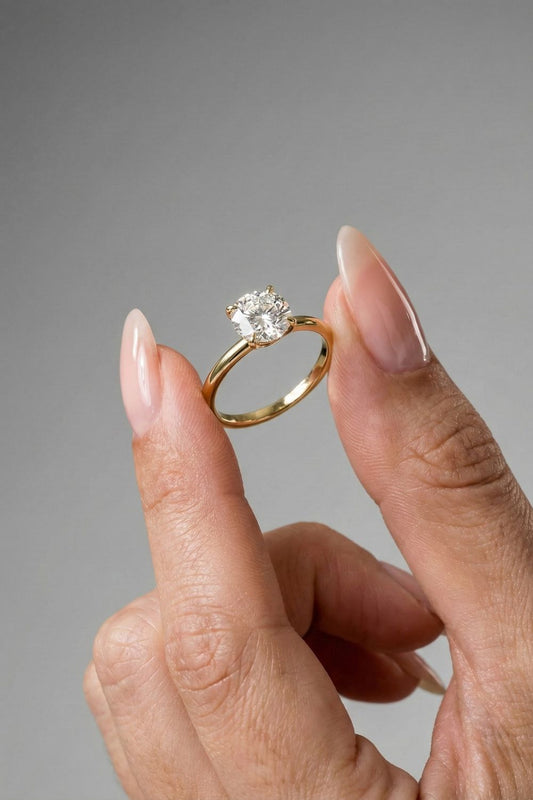 Round Cut Lab grown Diamond Solitaire Engagement Ring