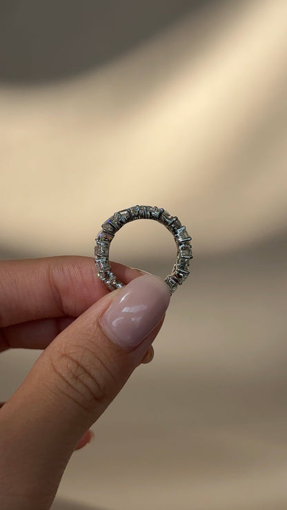 5.05 TCW Mix Fancy CVD Diamond Full Eternity Wedding Band