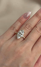 4 CT Marquise Cut Lab grown Diamond Hidden Halo Engagement Ring