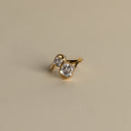 2.06 TCW Asscher Cut Lab grown Diamond Two Stone Engagement Ring