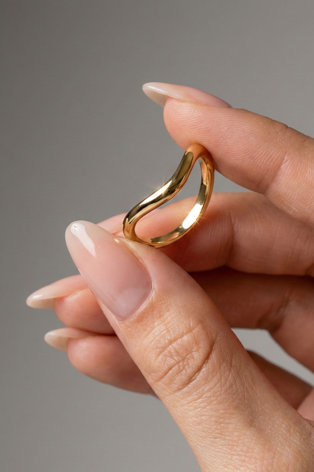 Plain Curved Stackable Wedding Band