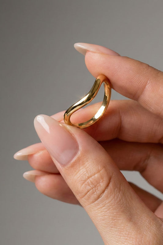 Plain Curved Stackable Wedding Band