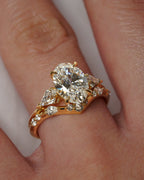2.02 CT - 3.02 CT Oval Cut Lab grown Diamond Three Stone Engagement Ring