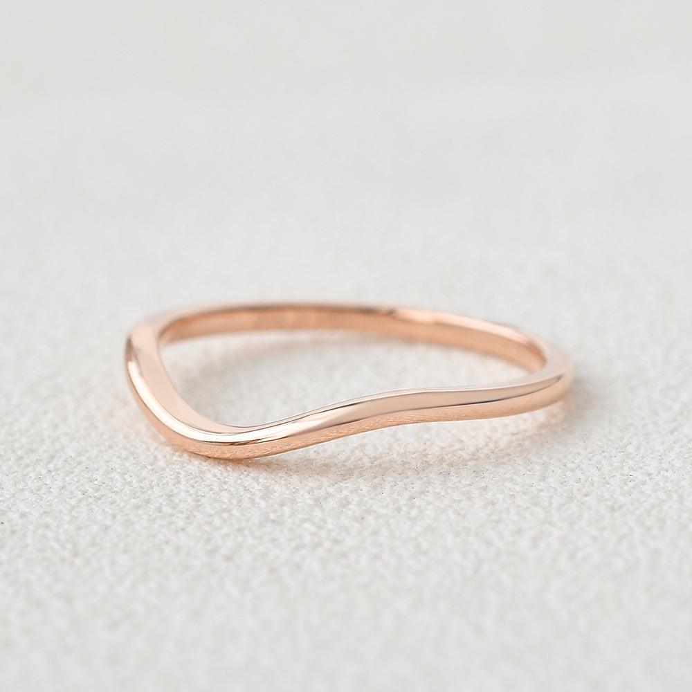 Plain Wave Style Wedding Band