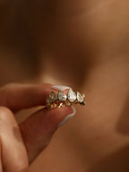 3.2 TCW Pear CVD Diamond Bezel Eternity Wedding Band