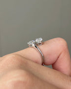 1.48 CT Pear & Cushion Lab grown Diamond Engagement Ring