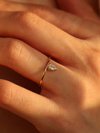 0.30 CT - 2.30 CT Pear Cut Lab grown Diamond Solitaire Engagement Ring