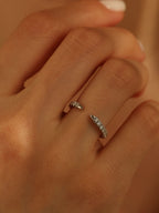 0.36 TCW Round CVD Diamond Pave Open Wedding Band