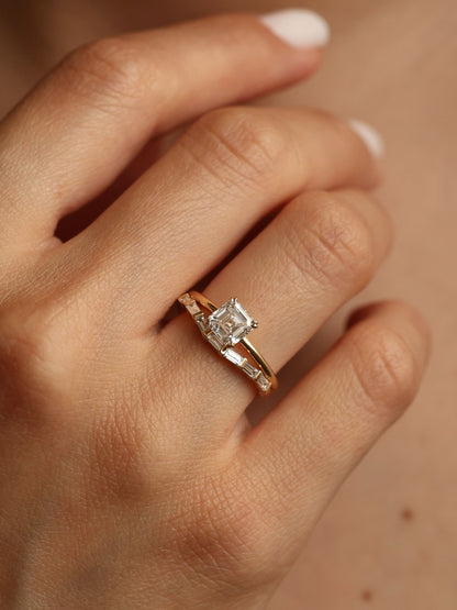 1.20 CT - 3.20 CT Asscher Cut Lab grown Diamond Solitaire Engagement Ring