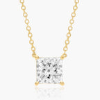 0.25 - 3.00 CT Princess Cut Moissanite Diamond Solitaire Necklace
