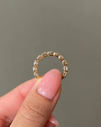 3.48 TCW Emerald CVD Diamond Half Eternity with Bezel Wedding Band