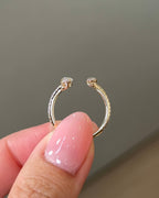 0.54 TCW Pear & Round CVD Diamond Bezel with Open Cuff Wedding Band