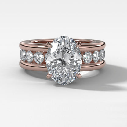 3 CT - 4 CT Oval Cut Lab grown Diamond Channel Setting Engagement Ring