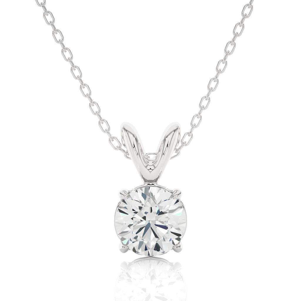 0.59 CT Round Cut Moissanite Diamond Solitaire Necklace