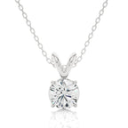 0.59 CT Round Cut Moissanite Diamond Solitaire Necklace