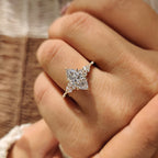 1.50 CT Marquise Cut Lab grown Diamond With Muse Setting Engagement Ring