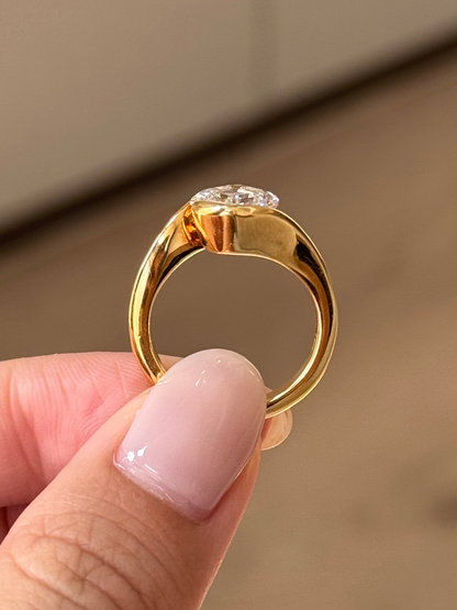 2.09 CT Asscher Cut Lab grown Diamond Engagement Ring