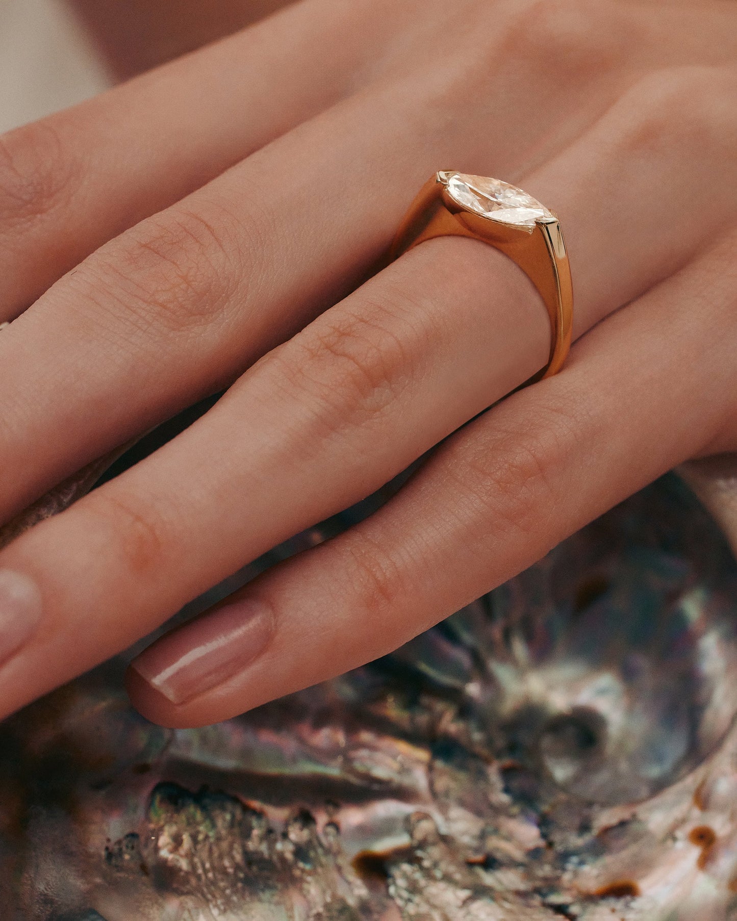 1 CT - 2 CT Marquise Cut Lab grown Diamond Tension Setting Solitaire Engagement Ring