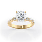 2 CT Round Cut Twisted Pave Moissanite Engagement Ring