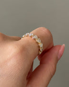 1.7 TCW Heart CVD Diamond Half Eternity with Bezel Wedding Band