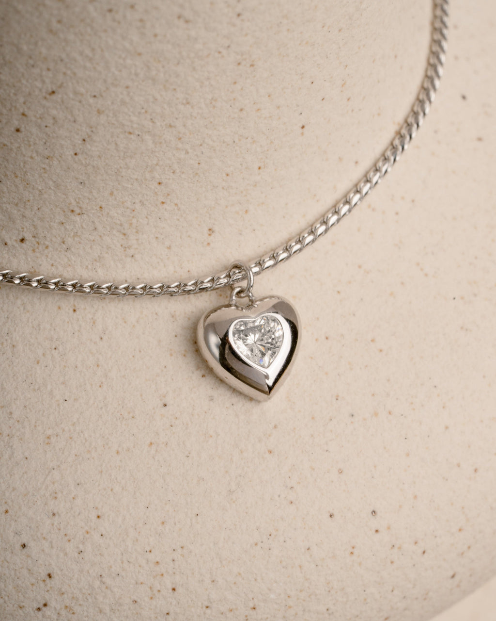 0.21 CT Heart Cut Moissanite Diamond Solitaire Pendant Necklace