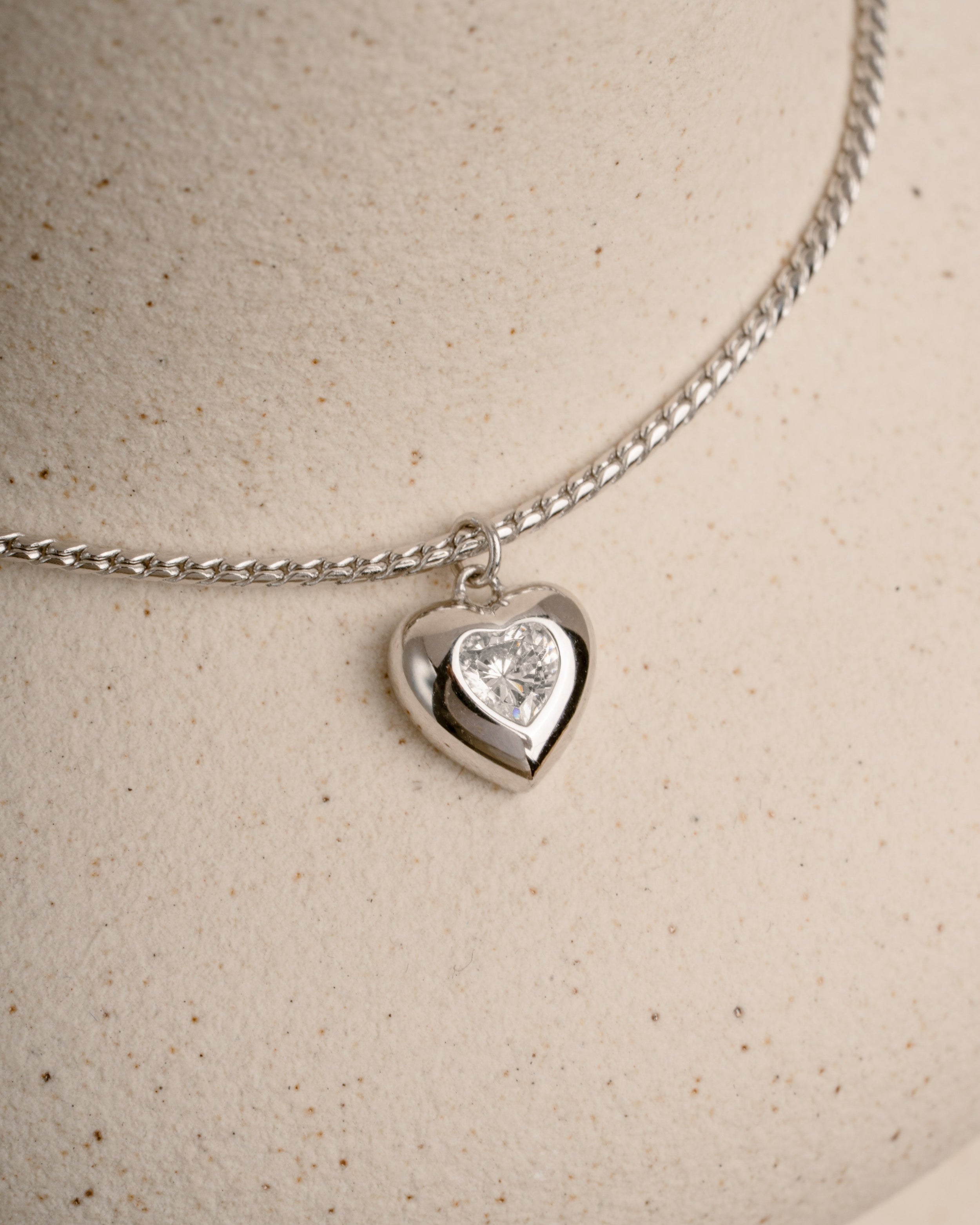 0.21 CT Heart Cut Moissanite Diamond Solitaire Pendant Necklace