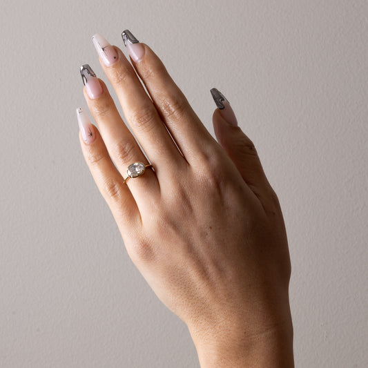 1.82 CT - 2.82 CT Oval Cut Lab grown Diamond Solitaire Bezel Setting Engagement Ring