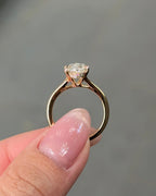 3.53 CT Antique Moval Cut Lab grown Diamond Wide Split Shank with Hidden Halo Engagement Ring